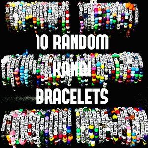 10 Random Rave / EDM Themed Kandi Bracelets